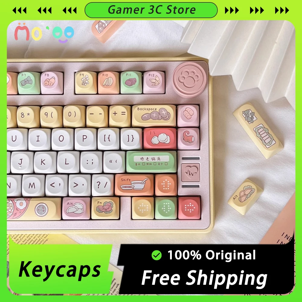 

MoCoo hotpot Original Keycaps PBT Sublimation Mechanical Keyboard Keycap Sets SO Height Retro Kawaii Pc Gamer Accessories Gifts