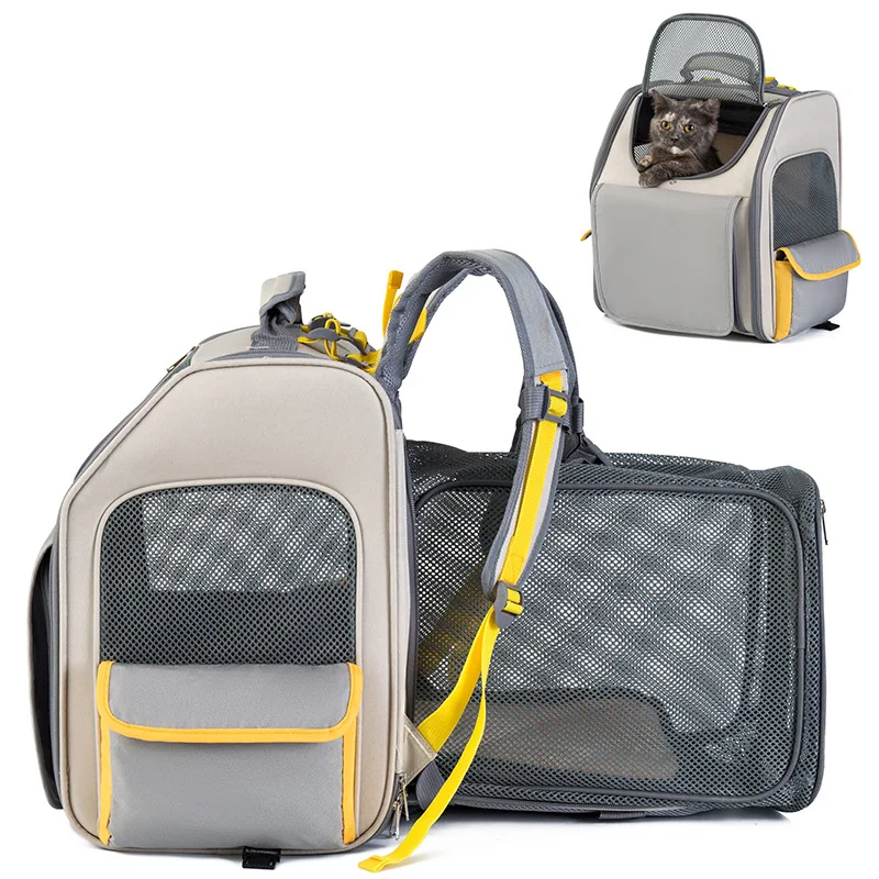 

Large Carrying cat bags breathable carriers Travel Pet Dog Bag Carrier Expandable best seller pet carrier backpack pet supplies