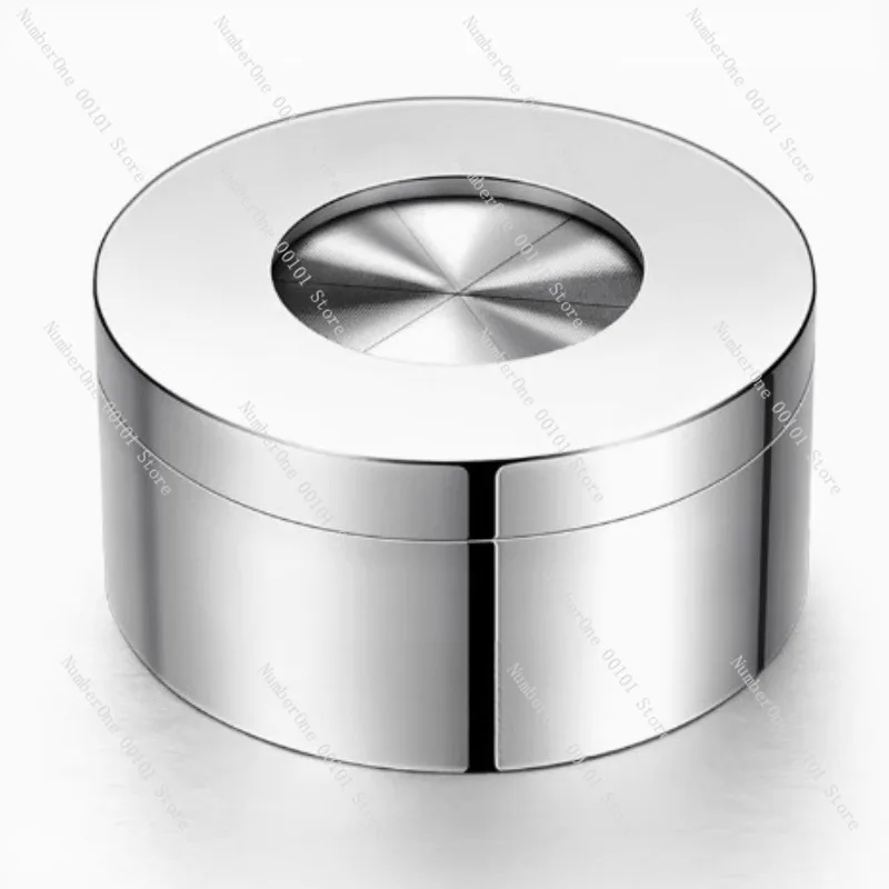 Original walnut stainless steel high-end creative personality trend ashtray closed with cover anti-fly ash