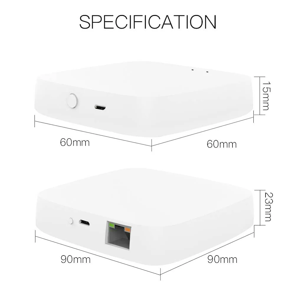 Tuya Zigbee Temperature and Humidity Sensor Wireless Gateway Hub Indoor Hygrometer Controller Work With Alexa Google Smart Home