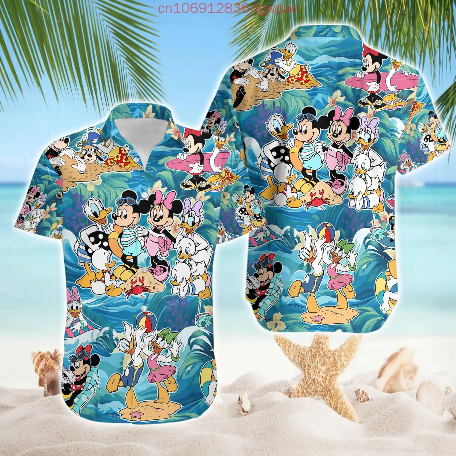 

Minnie 3D женская гавайская рубашка с коротким рукавом и пуговицами, летняя мужская рубашка с Микки Диснеем, повседневная рубашка для пляжного отдыха и защиты от солнца