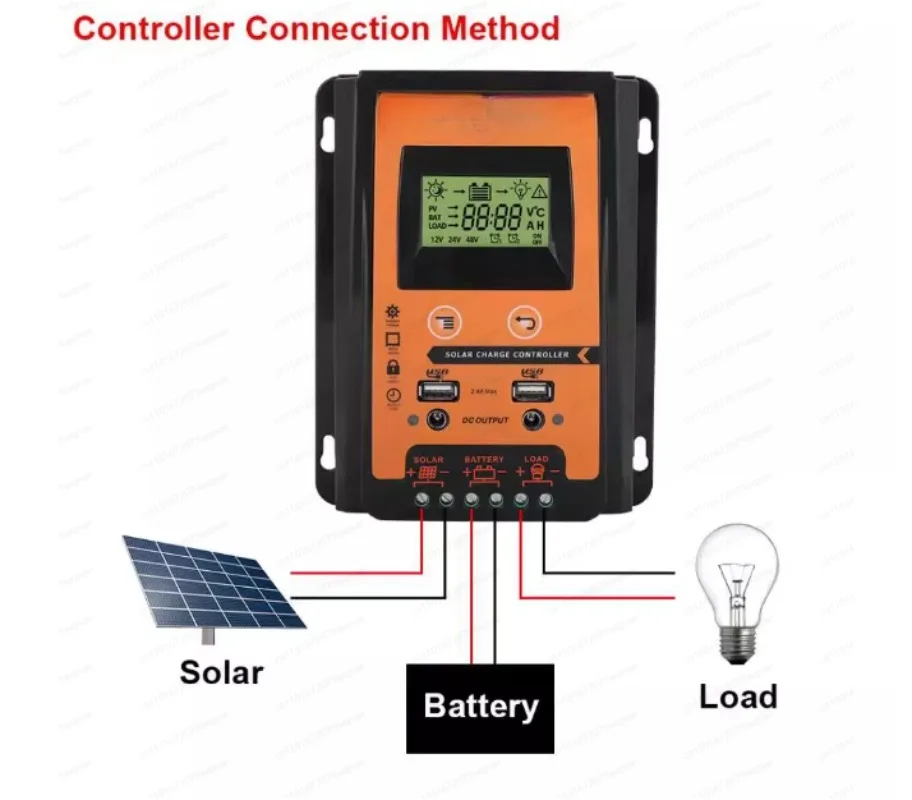 0A 50A 70A جهاز التحكم بالطاقة الشمسية 12V24V بطارية متوافقة مع شاحن الطاقة الشمسية #4