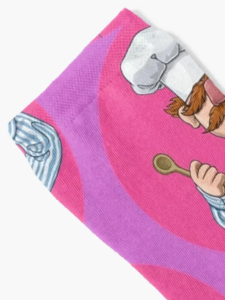 Hurdy Gurdy Bork Bork Microwave Chef - Bad Cook Gifts - Lazy Cooks - Funny Swedish Chef Socks Run Rugby Socks Men Women's