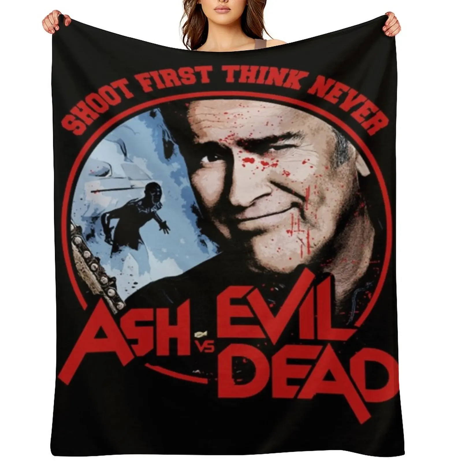 

Ash Vs Evil DeadShirt Throw Blanket Beach Bed linens wednesday Cute Plaid Blankets