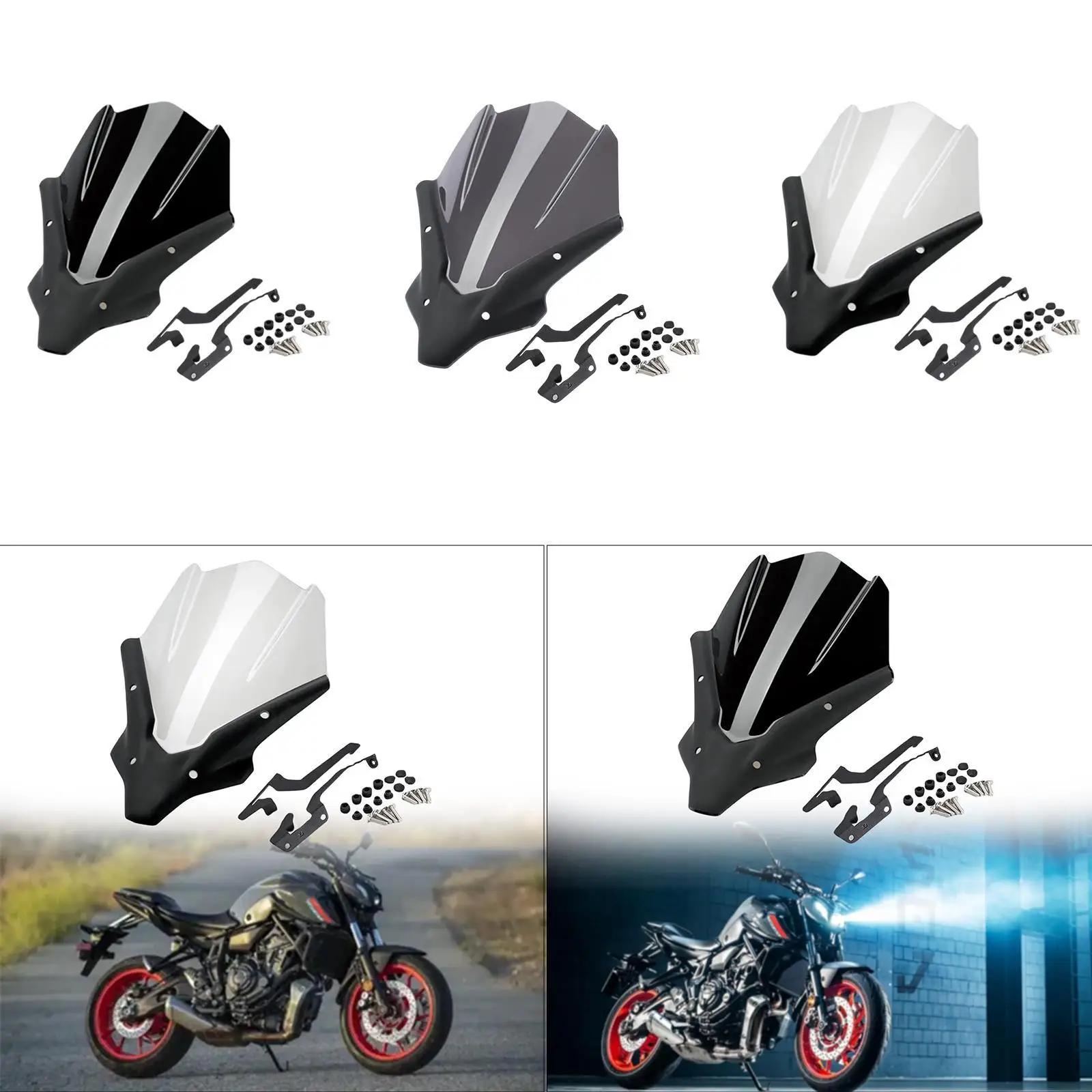 

Motorcycle Windshield Cover, Robust Deflector for Yamaha MT-07