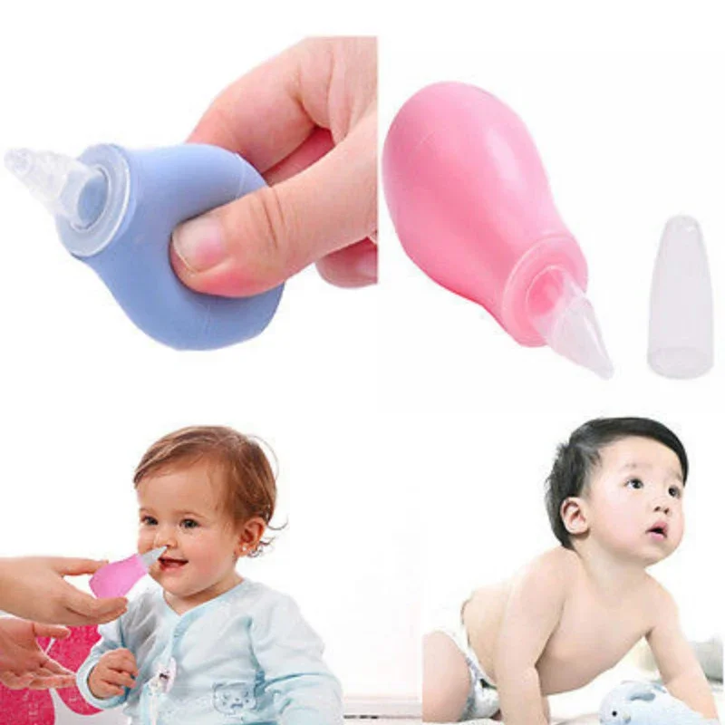 Limpiador de Nariz de silicona para niños recién nacidos, aspirador Nasal de seguridad Manual, succión al vacío, suave, accesorio para el cuidado