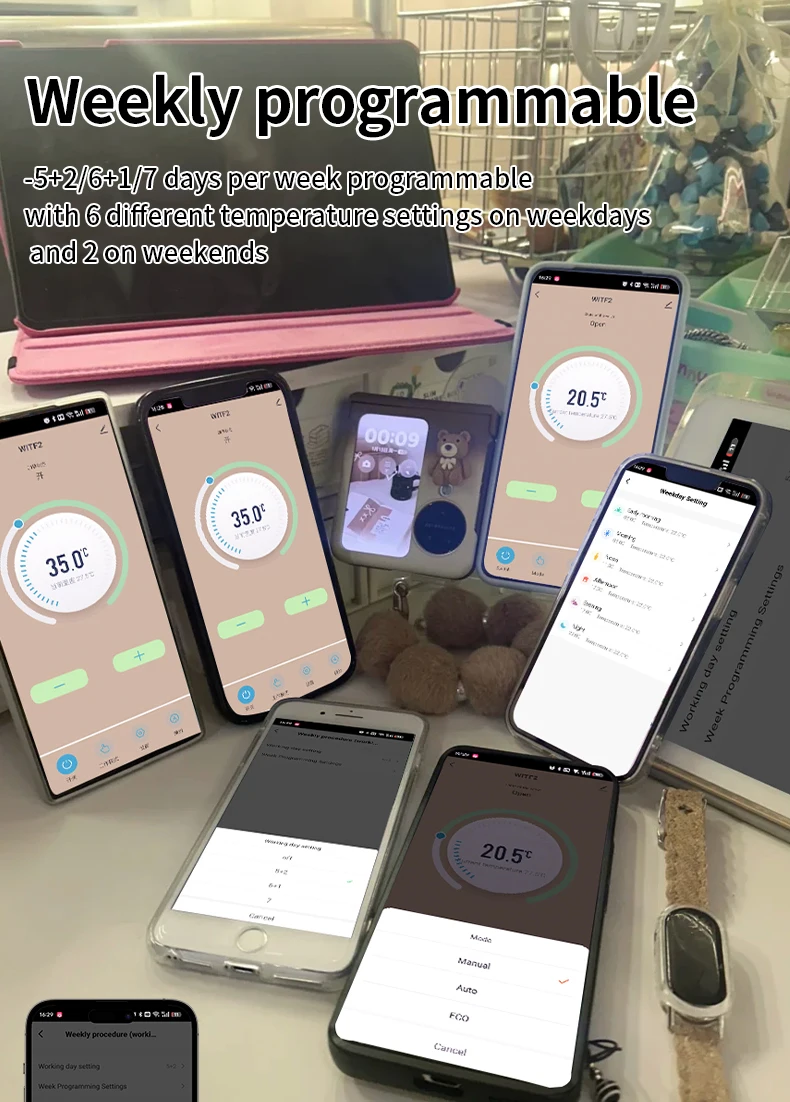 WiFi Smart Thermostat Riscaldamento a Pavimento Tuya Smart Life 16A Regolatore di Temperatura Riscaldamento Elettrico/A Pavimento