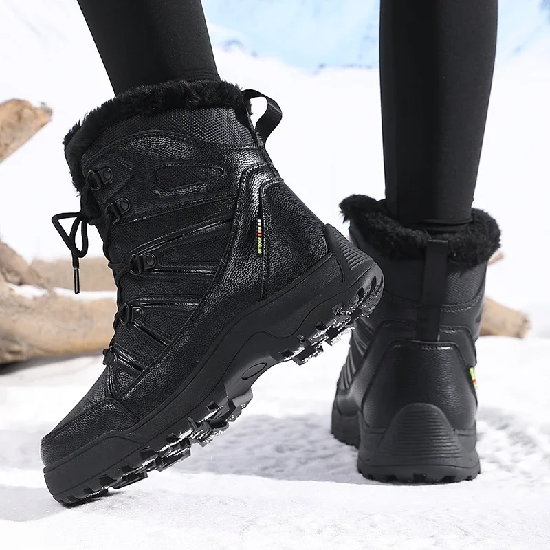 

Winter Snow Boots Women Warm Plush Thick-soled High-top Women Boots Durable Casual Soft Breathable Outdoor Hiking Boots Women