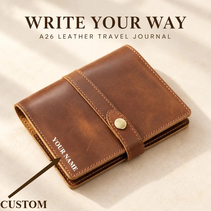 A7 Top Grain Leather Traveler Notebook Vintage TN Pocket Journal Diary Planner Handmade Gift Custom Engraving