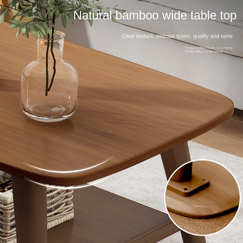 Mesa de centro de madera maciza de bambú para el hogar, comedor de apartamento pequeño, mesa pequeña nórdica simple, sofá de alquiler, mesa lateral