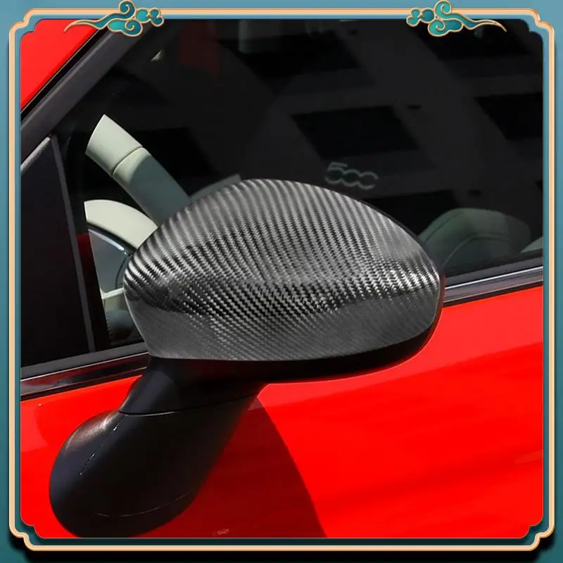 

L39A-Real Hard Carbon Fiber Cover For Abarth 595 595C 695 2012-2023 Car Rearview Mirror Cap