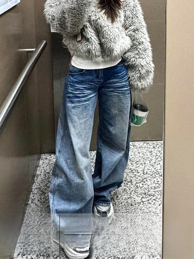 

Retro American Large Size Skinny Jeans Women's Summer New Style Pear Shape Light Blue Straight Leg Denim Pants High Waist