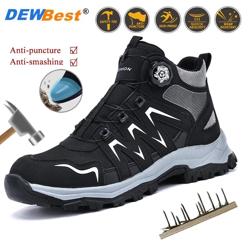 Men's anti-smash anti-puncture shoes steel head with steel plate work shoes summer lightweight breathable safety shoes
