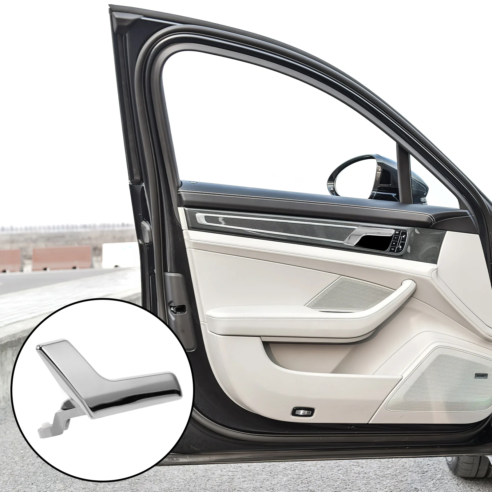 

Left Side Glossy Interior Door Handle Replacement Plastic Auto Car Parts Driver Side Door Handle Car Parts Handlebar Grips