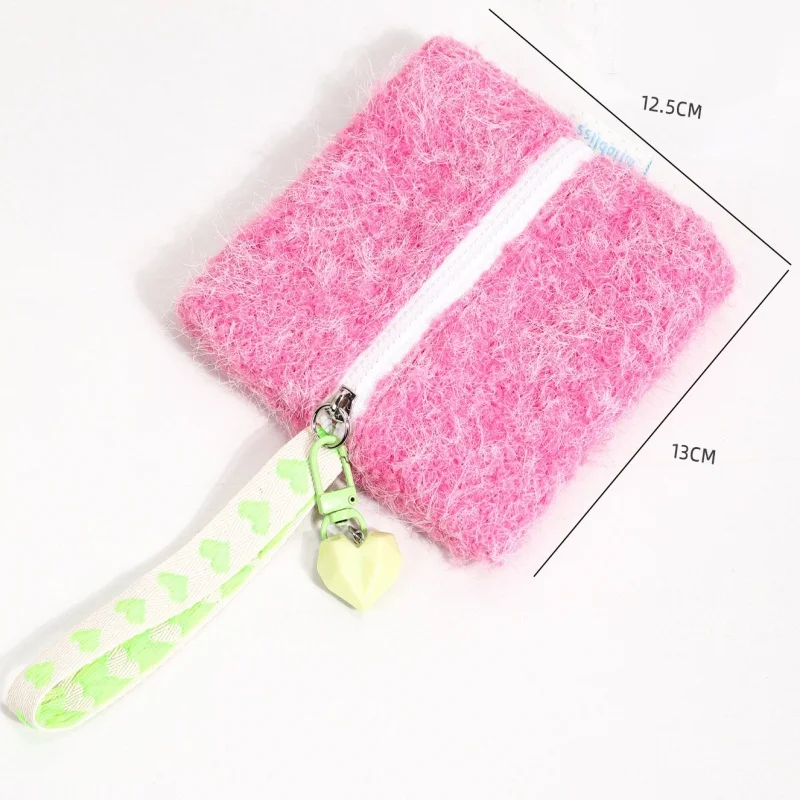 

Cute Mini Bag with Heart-shaped Pendant High-End Elegant Makeup Organizer Coin Purse Candy Bag for Accessories Storage