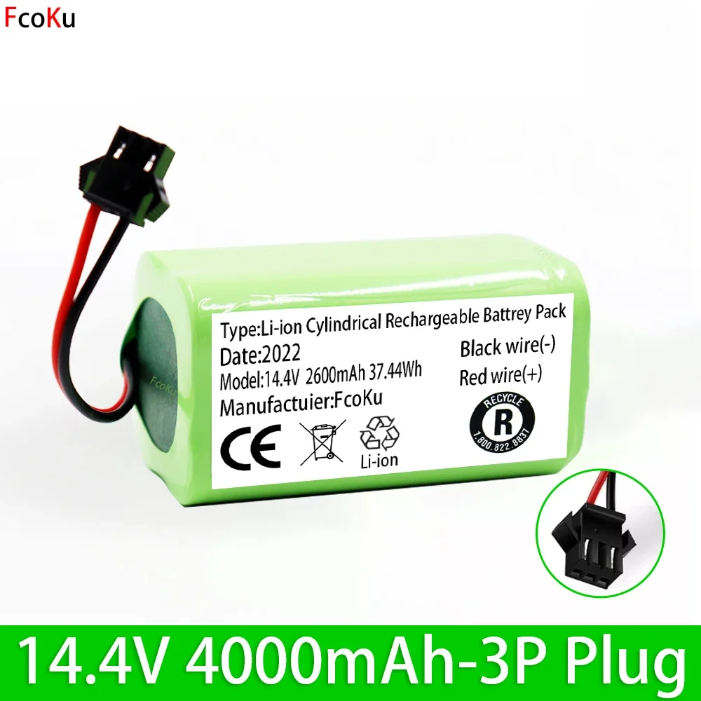 

New 14.4V 4000mAh Li-ion Battery for Xiaomi G1 MI Robot Vacuum-Mop Essential MJSTG1 Robot Vacuum Cleaner 18650 Battery Pack