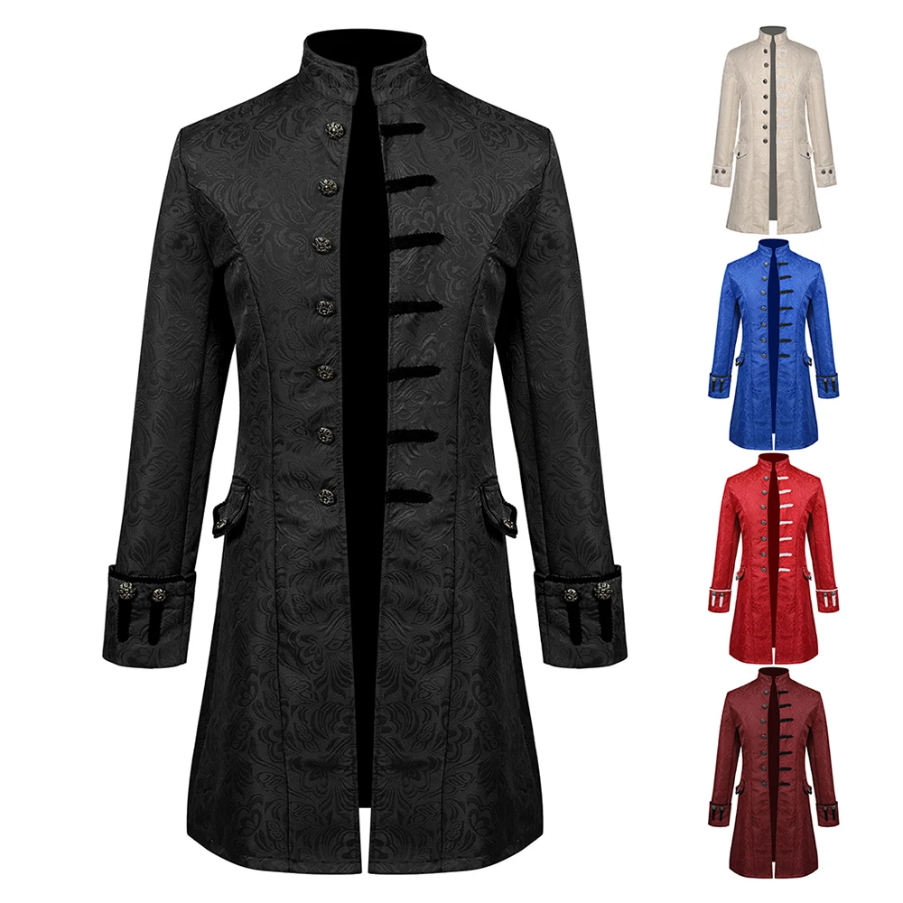 

Men'S Retro Tuxedo Gothic European Court Performance Performance Steampunk Formal Party Victorian Dress Halloween Men'S Costume