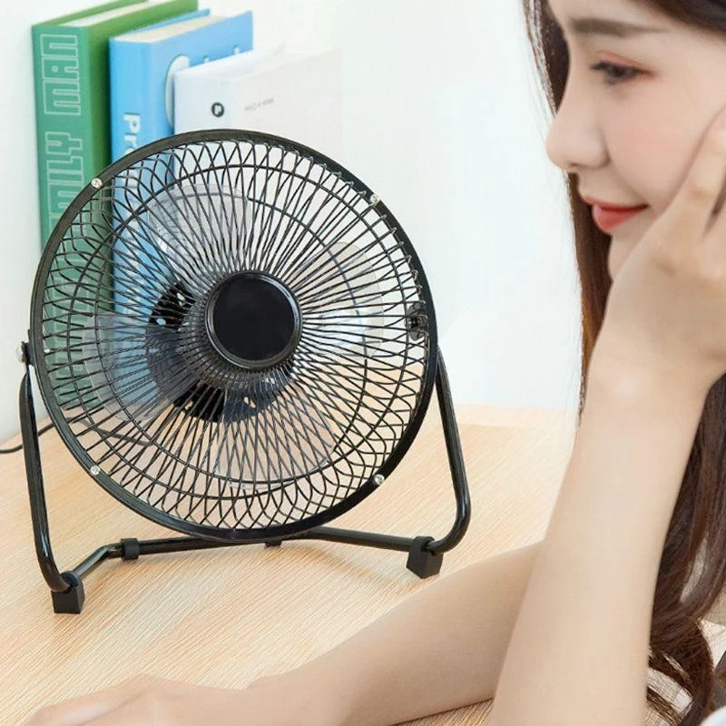 

K0EA Металлический 8-дюймовый портативный USB-вентилятор с 2-скоростным персональным охлаждающим вентилятором для домашнего