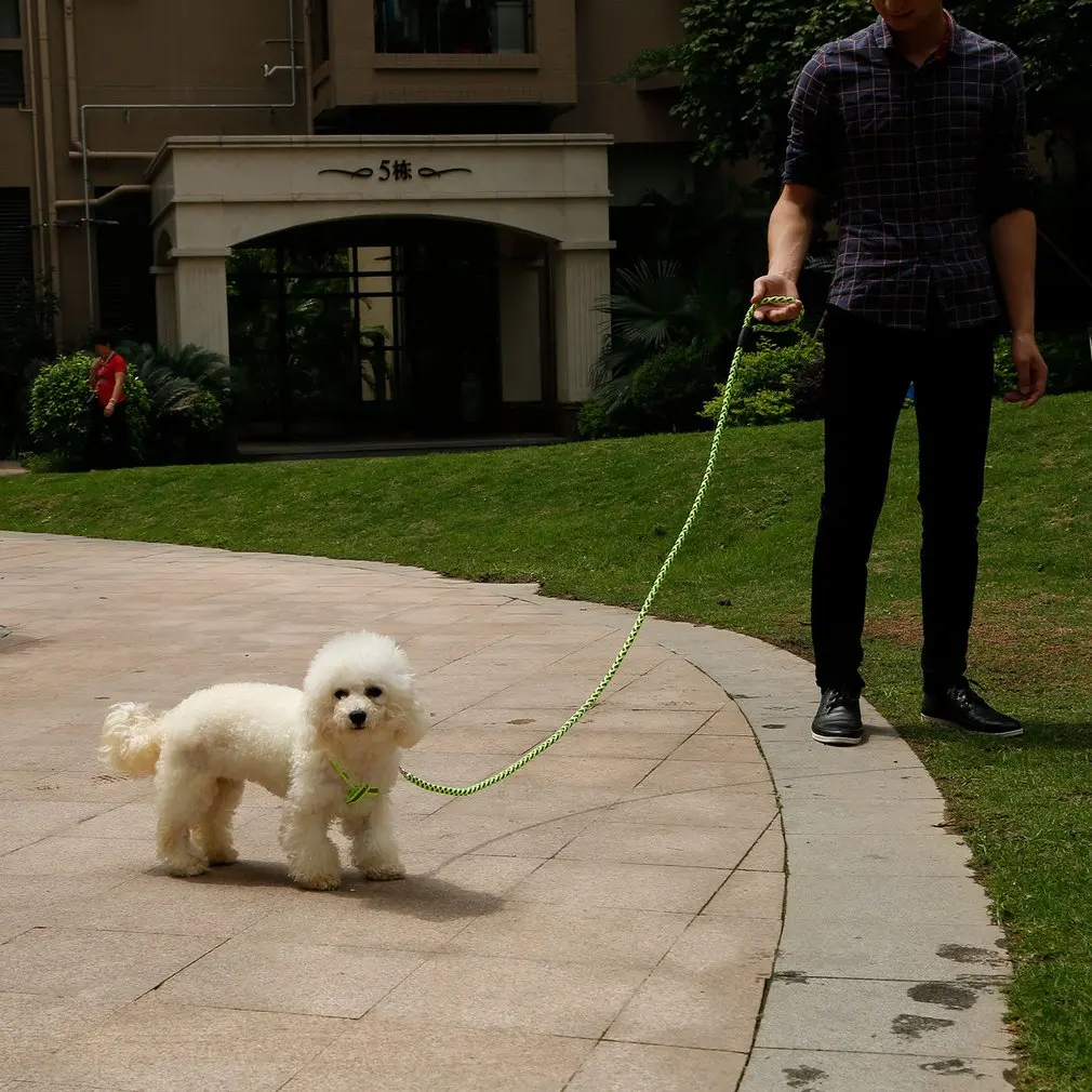 Reflective Nylon Leashes Pet Dogs Chain Traction Rope Leads for Running Free Hands Rope Chain for Small Large Dogs