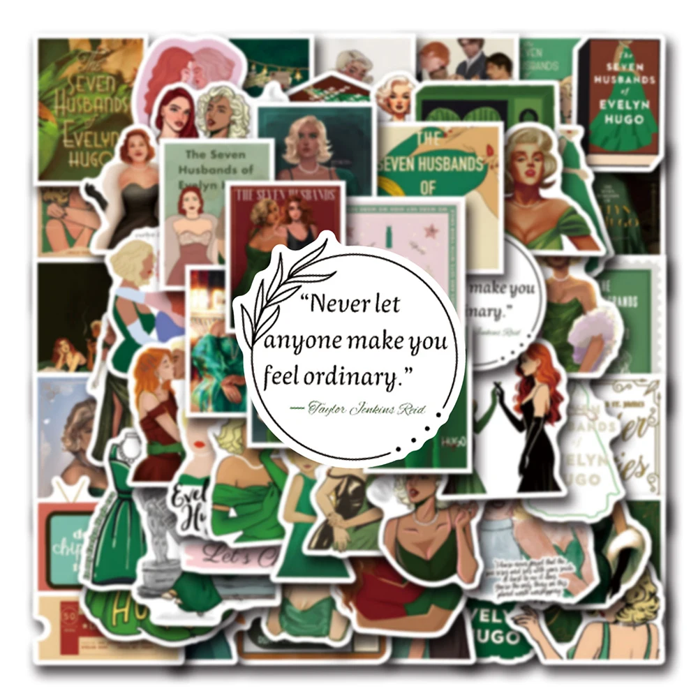 10/30/55 Uds. Pegatinas de los siete maridos de Evelyn Hugo DIY portátil motocicleta teléfono monopatín nevera pegatinas impermeables geniales