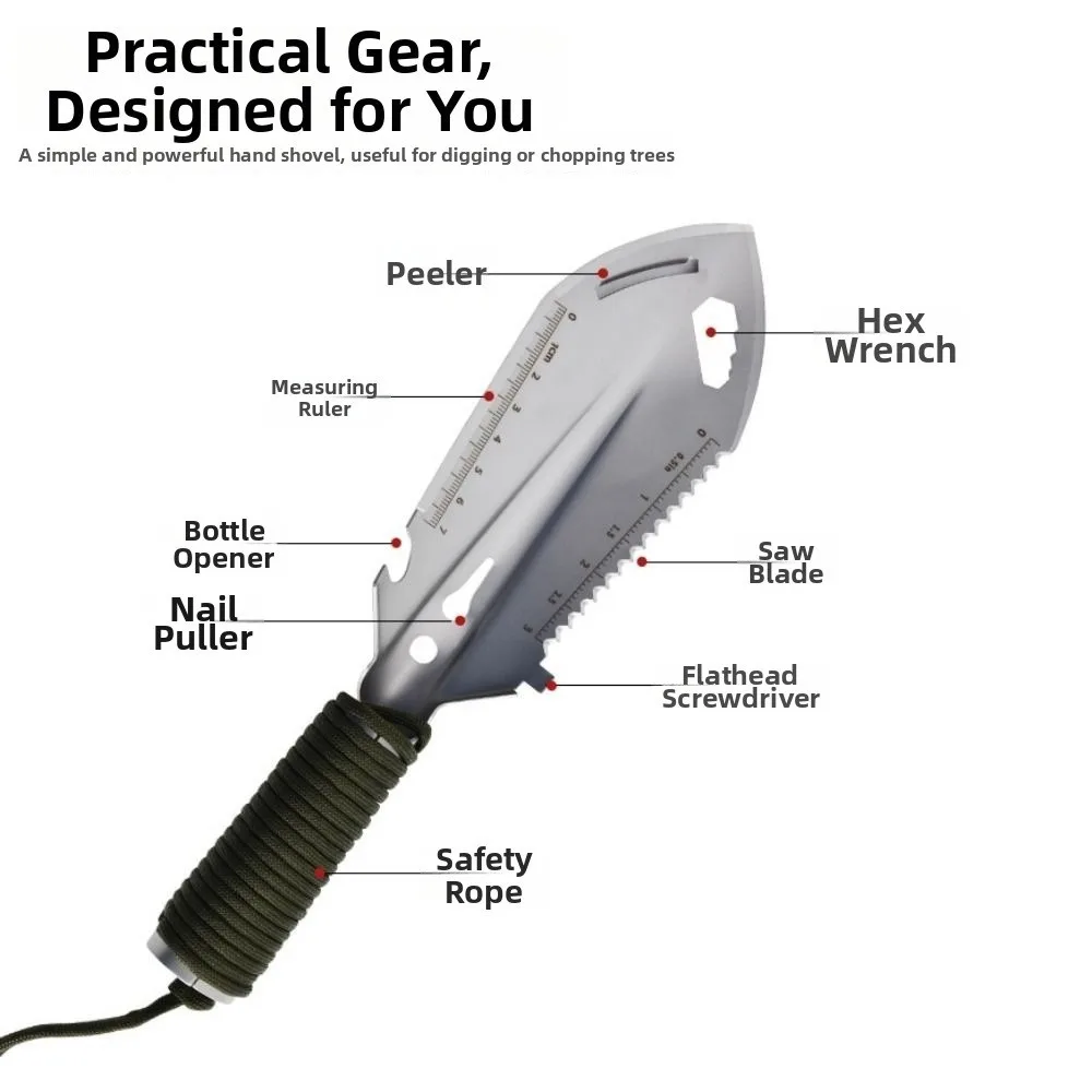 Pinic Portable Camping Trowel Multifunctional Special steel Outdoor shovel Ultralight Measurable Multifunction Shovel Hiking