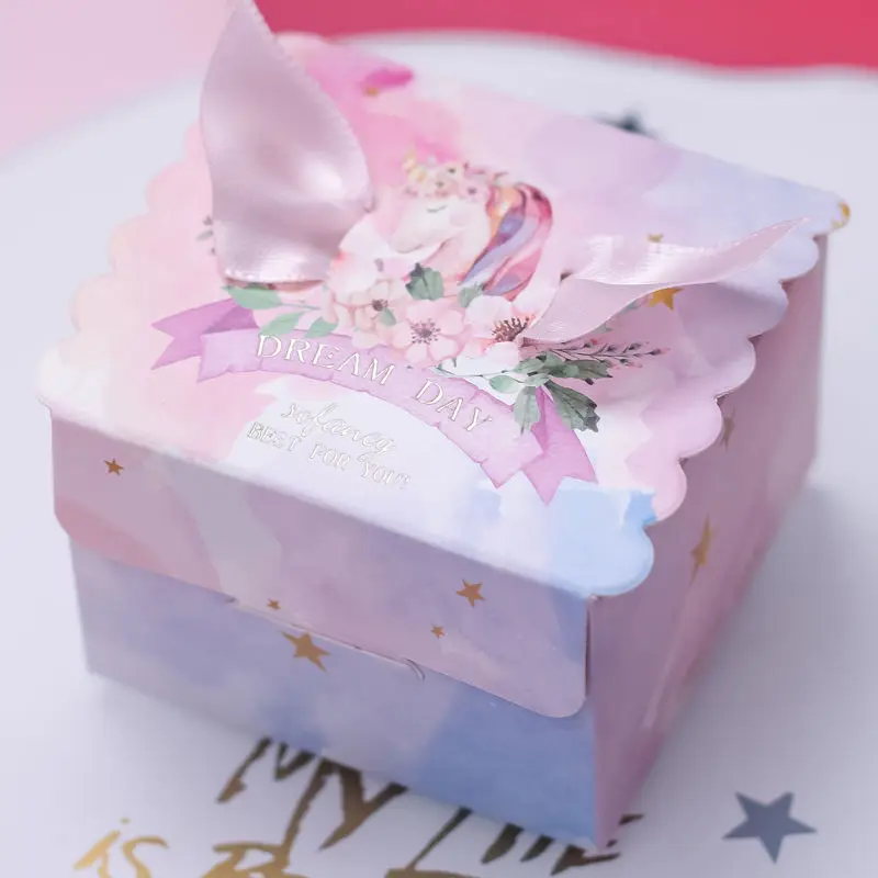 

20/30Pcs Creative Chocolate Candy Gift Box Wedding Gift for Guests, Decorated with Forest-themed Ribbon Fairy Pink Style