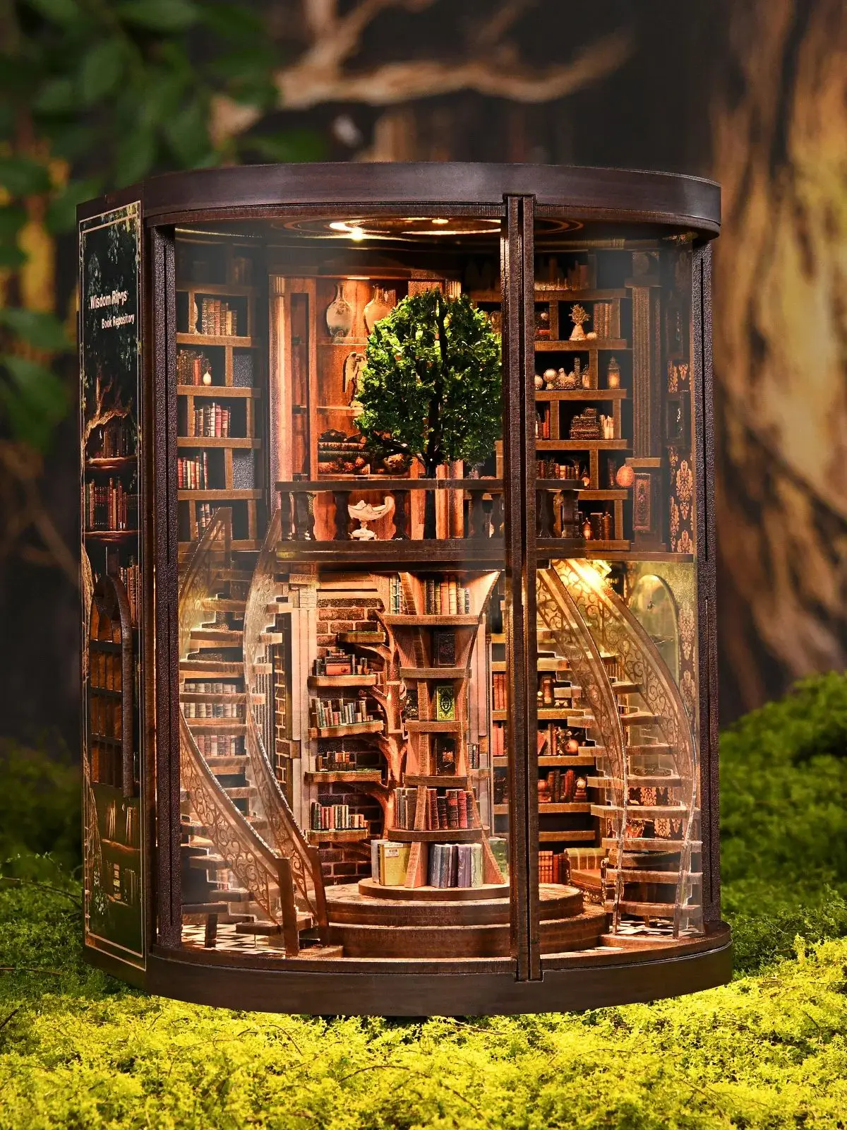 3D-Buchnische „Weisdom Ring“ DIY Miniaturhaus-Montagemodell – Mikroschuppen-Diorama-Bücherständer, kreatives Geschenk