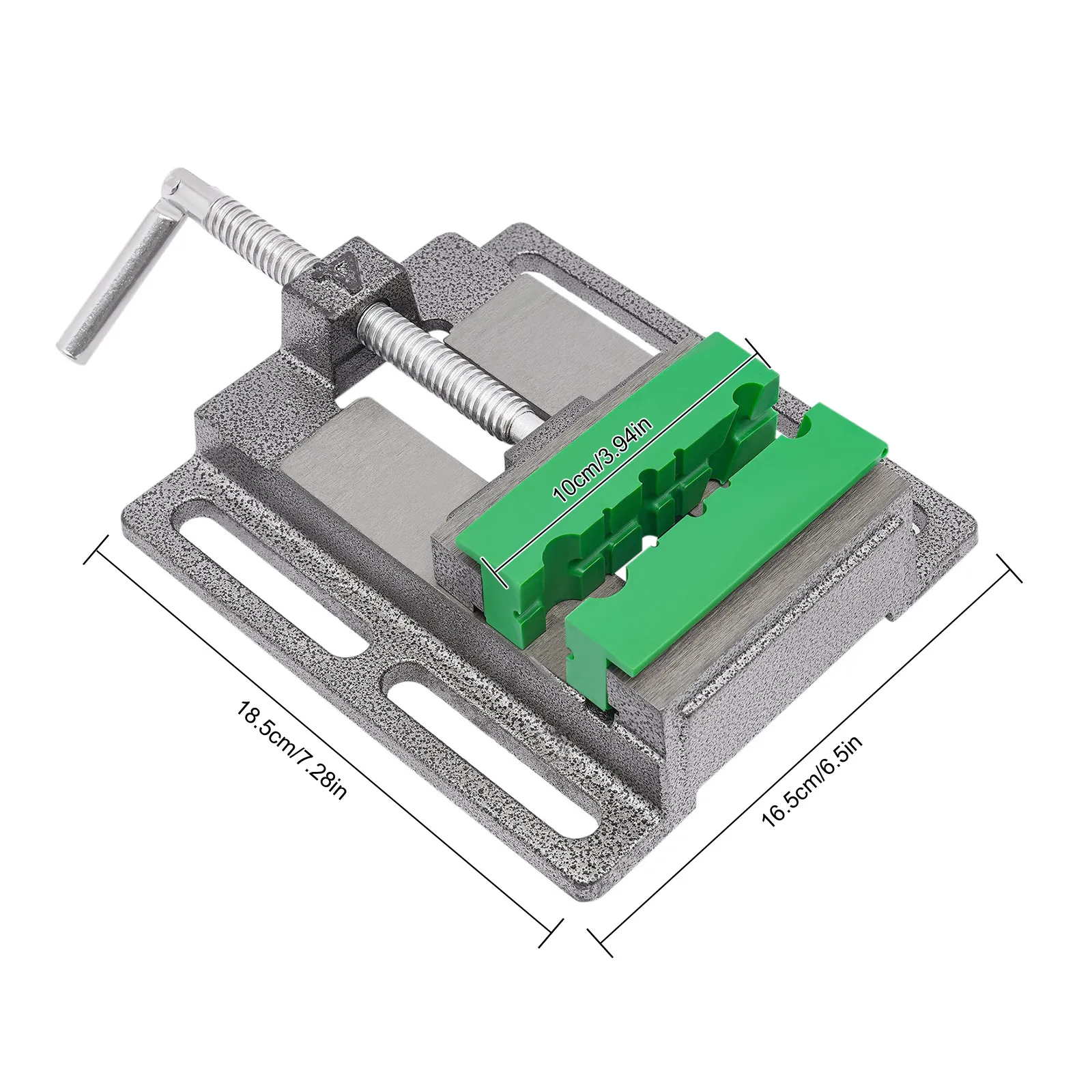 4 Inch Drill Press Vise Cast Iron Bench Clamp With 2 Magnetic Silicone Pads Compact Lightweight Anti-Corrosion For Metal Wood Plastic Drilling Milling