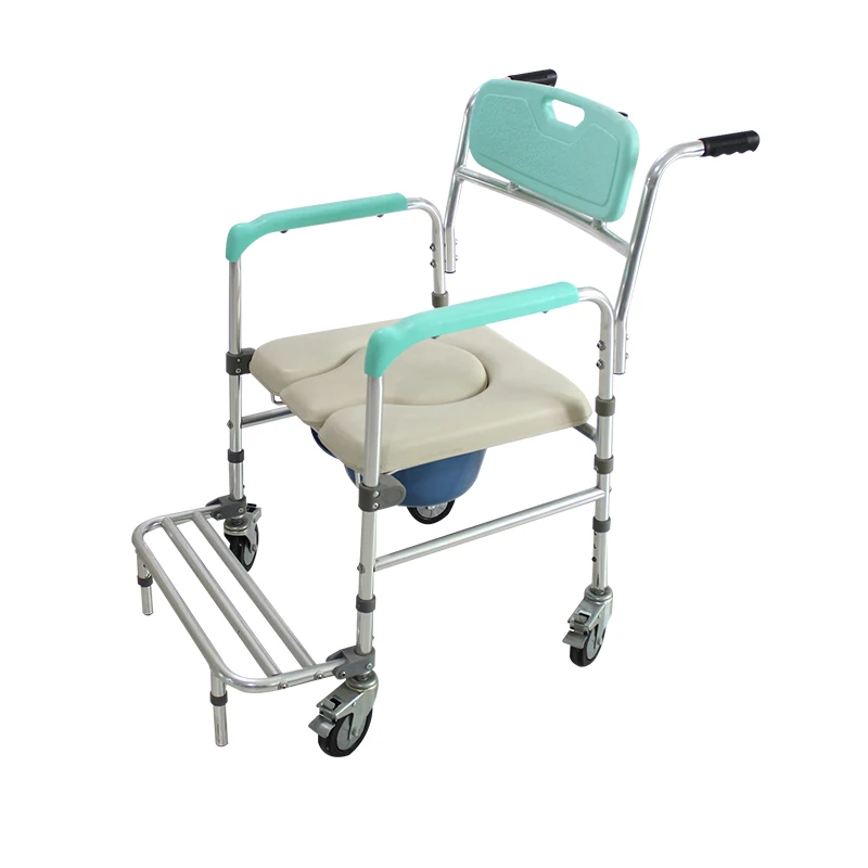 Shower Toilet ChairManual Patient Lift Transfer ChairMobile Nursing Disabled Toilet Chair