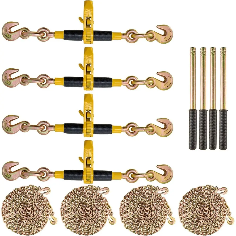 

Ratchet Chain Binder, 5/16"-3/8", 7100 lbs Load Limit & 4100 lbs G80 Chain, Heavy Duty Load Binders, Detachable Anti-Skid Handle