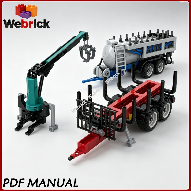 

City Tractor Machinery MOC Bricks, Simulated Urban Agricultural Vehicle, Fine Detailed Assembly Bricks for Adult Collectors
