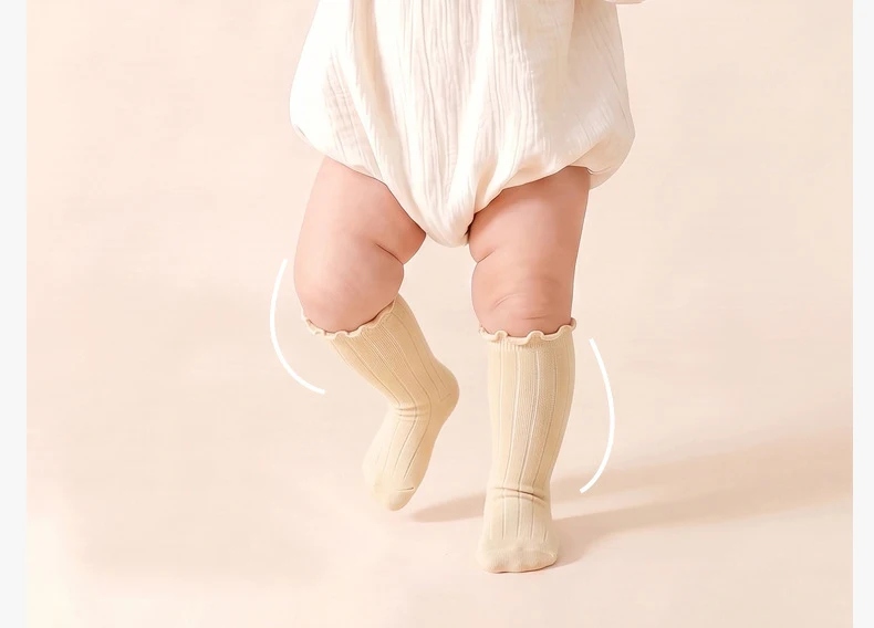 3/5 Paar Baby-Mädchen-Socken, Spitzen-Prinzessinnen-Socken in Unifarben, Weiche Baumwollsocken mit Lockerem Bund für Kleinkinder und Babys – Detail 1