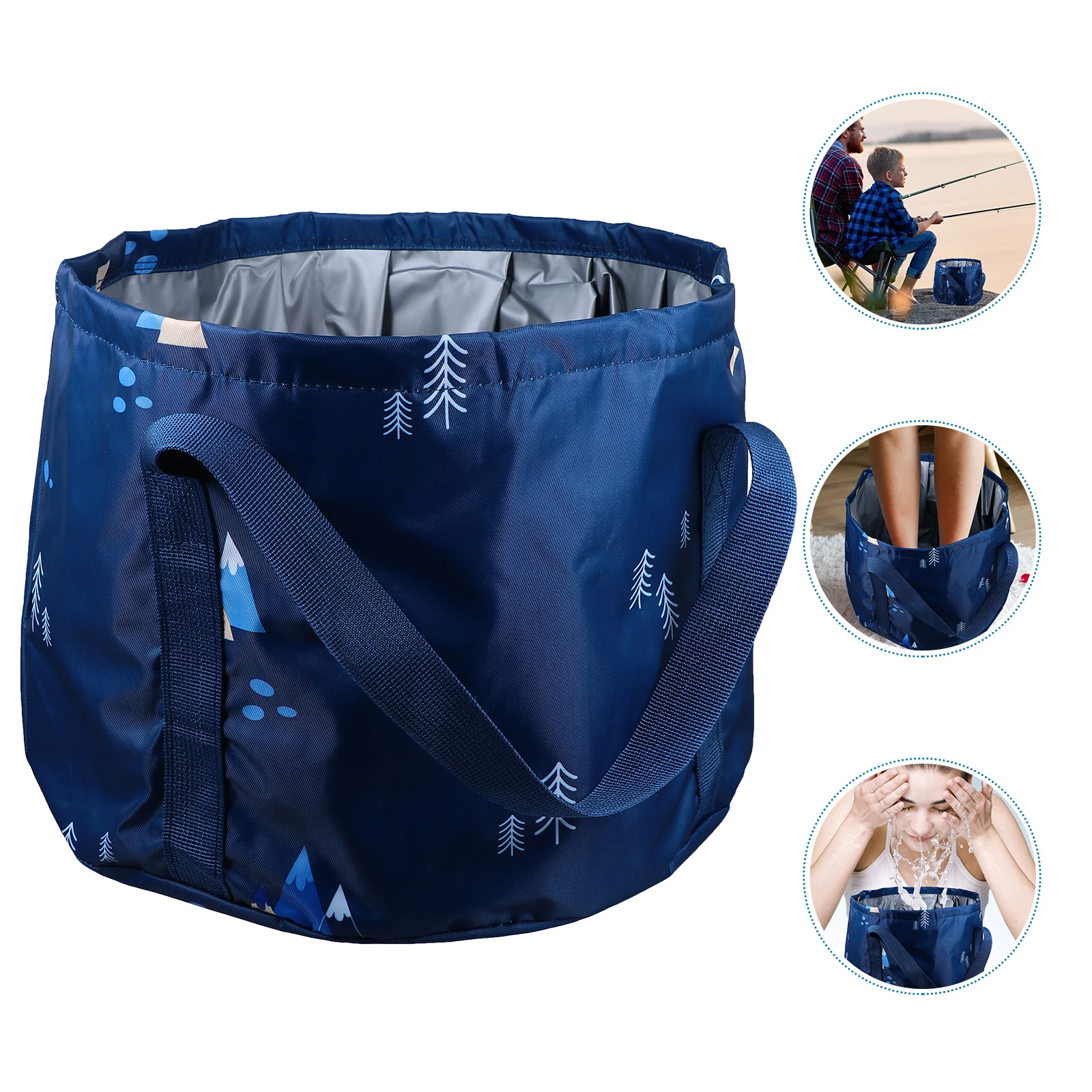 

Portable Foldable Foot Soak Basin Tub With Carry Bag Lightweight Water Bucket For Camping Travel Outdoor Double Layer Leak Proof