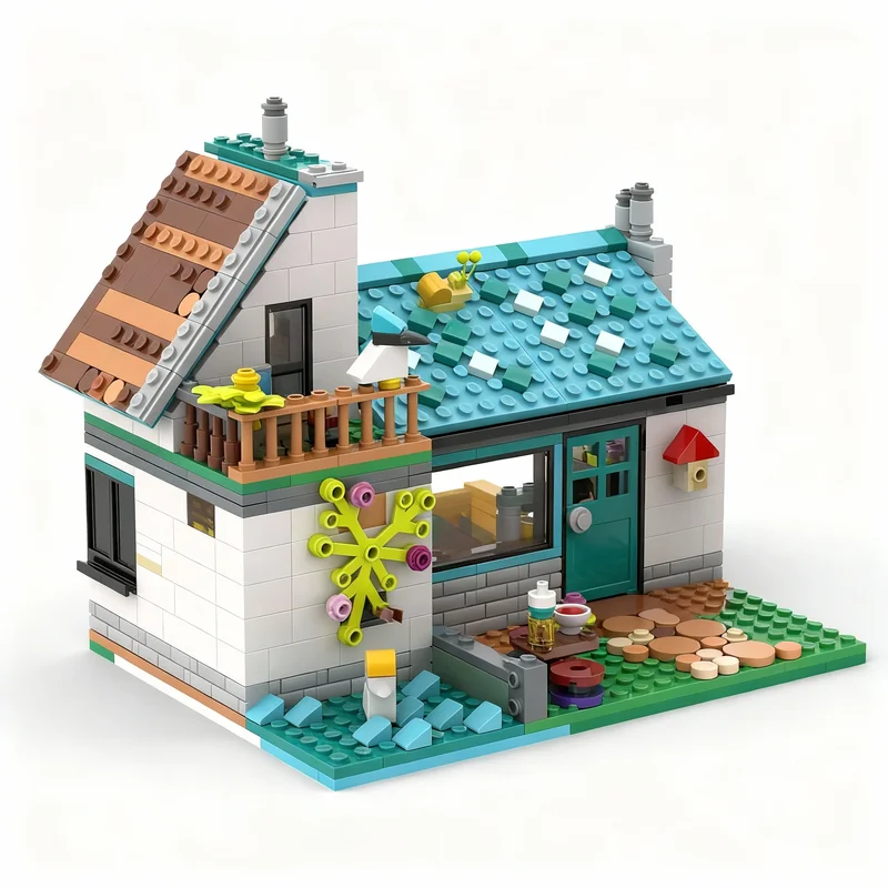 

658pcs MOC Cozy House Alternate Build Holiday Home Creator 3 1 Model Building Blocks Architecture Toys Christmas Gifts Education