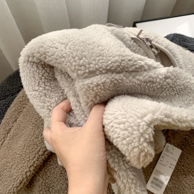 النسخة الكورية الخريف الشتاء جديد الخامس الرقبة معطف المرأة لينة سستة رشاقته سترة دافئة الصلبة الملمس معطف قصير