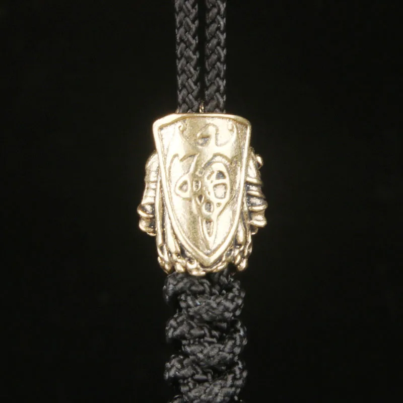 Brass Templar Knight Knife Bead Samurai EDC Paracord Pendant Handmade Accessories Charm Keychain Hanging Ornament Spacer Bead view 4