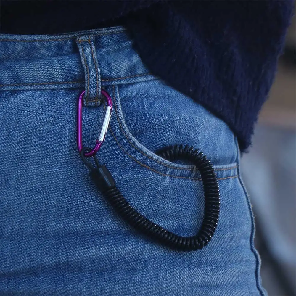 For Security Gear Key Chains Fishing Lanyards Spring Elastic Rope Spring Key Cord Anti-lost Phone Keychain