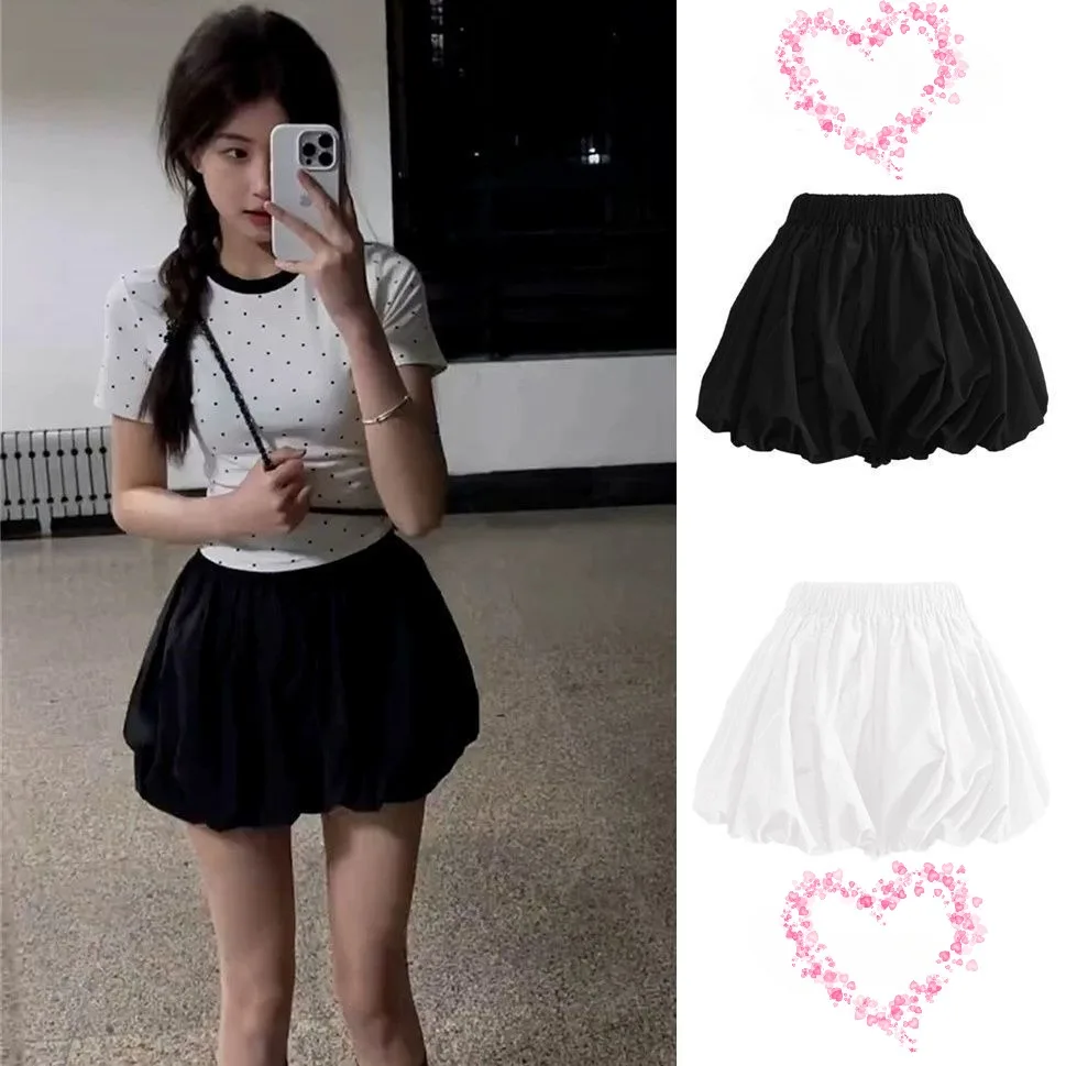

Женская юбка с рюшами и высокой талией, трапециевидной формы, разделенная юбка, шорты, стильная летняя весенняя миниатюрная балетная юбка, универсальная