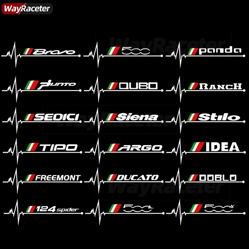 2 Pcs Window Sticker Body Reflective Decal For Fiat 500 Bravo Ducato Qubo Panda Punto Tipo Doblo Freemont Seina Argo Sedici 124