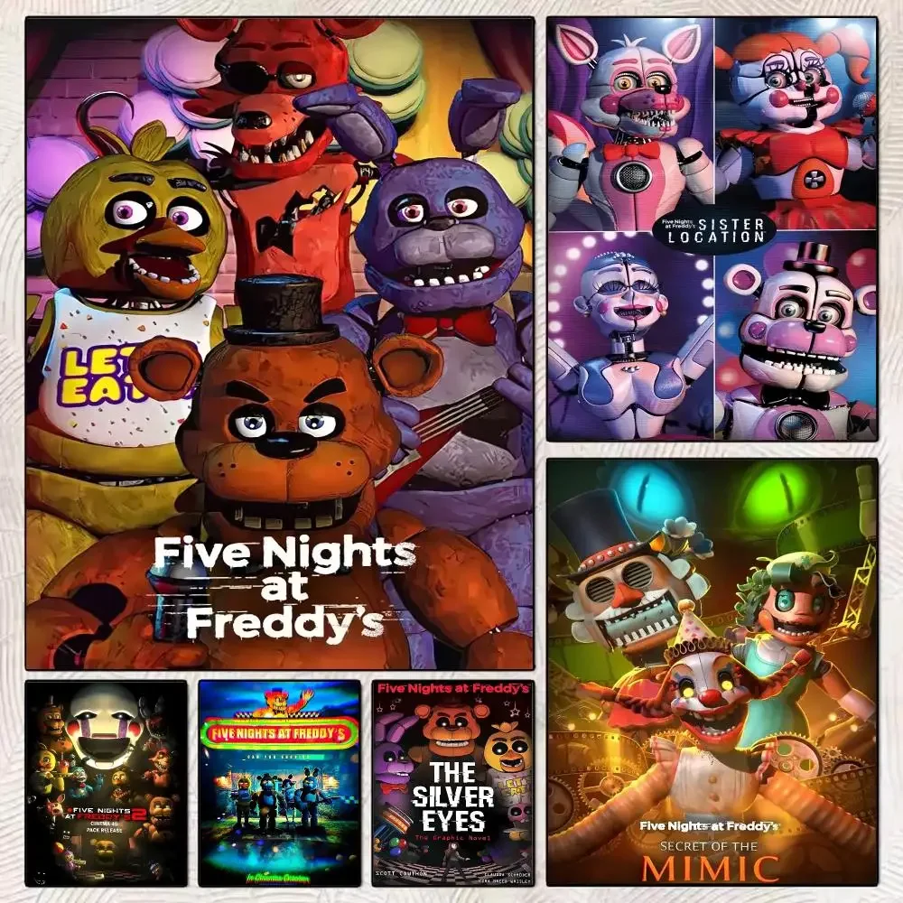 F-Fnaf Five-nights-At-Freddys Classic Painting Calligraphy Stylish Wall Art Poster, Bedroom Living Room Home Decor Gift