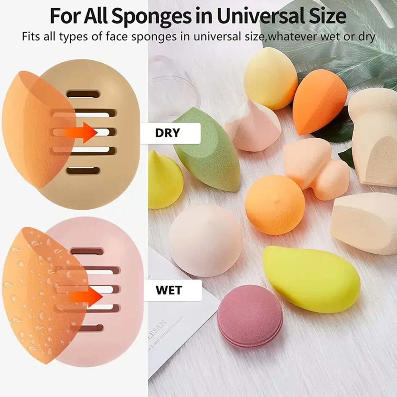 1PC Dry/Wet Use Travel Protable Makeup Sponges Holder Box Silicone Multi-Hole Cosmetic Puff Beauty Egg Storage Box Eazy Carry