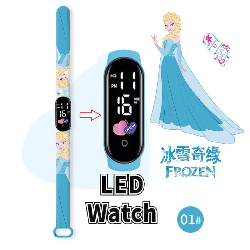 Disney Frozen Children Watches Girls Waterproof Sport Touch Screen Watch for Women Waterproof Digital Clock Bracelet Gifts