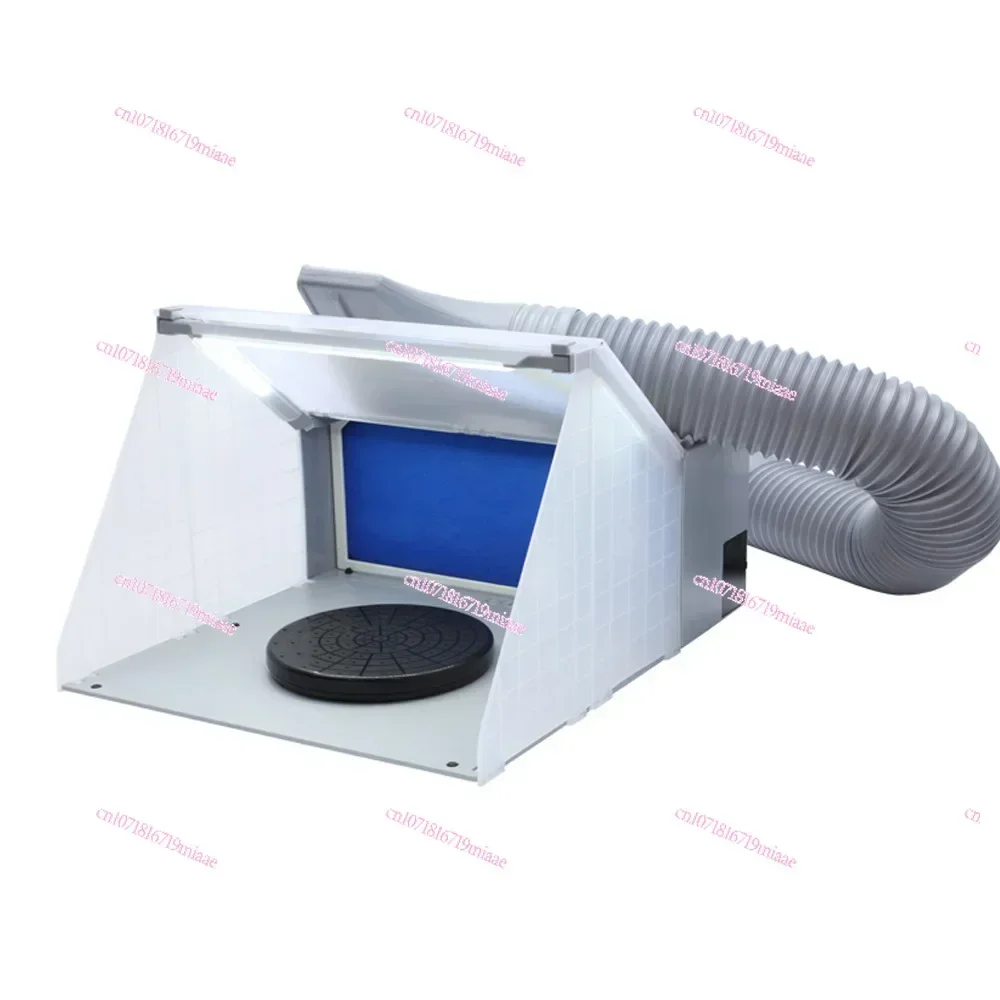 Airbrush Spray Booth Portable Hobby Airbrush Paint Spray Booth Kit with 4 LED Light Powerful Dual Exhaust Fans