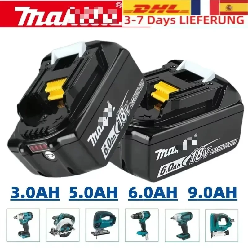 100% Original Makita 18V 3,0/5,0/6,0Ah Li-Ion Akku für Makita BL1830 BL1815 BL1860 BL1840 Ersatz-Akku für Elektrowerkzeuge