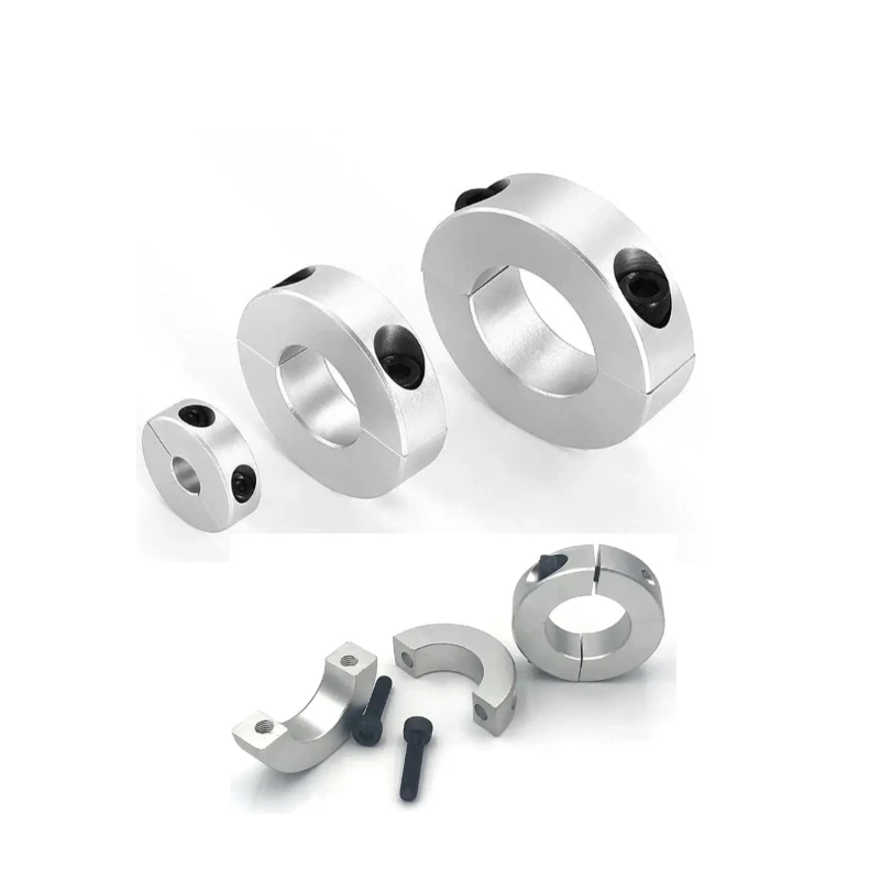 1/4PCS Aluminum Alloy Fixed Locking Limit Ring Double Split 6-20mm Diameter Shaft Collar Separate Optical Axis with Screws