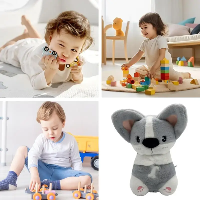 Animais de pelúcia para bebês protable cão de pelúcia bebês brinquedos musicais bebês menina brinquedos cão de pelúcia com luz para