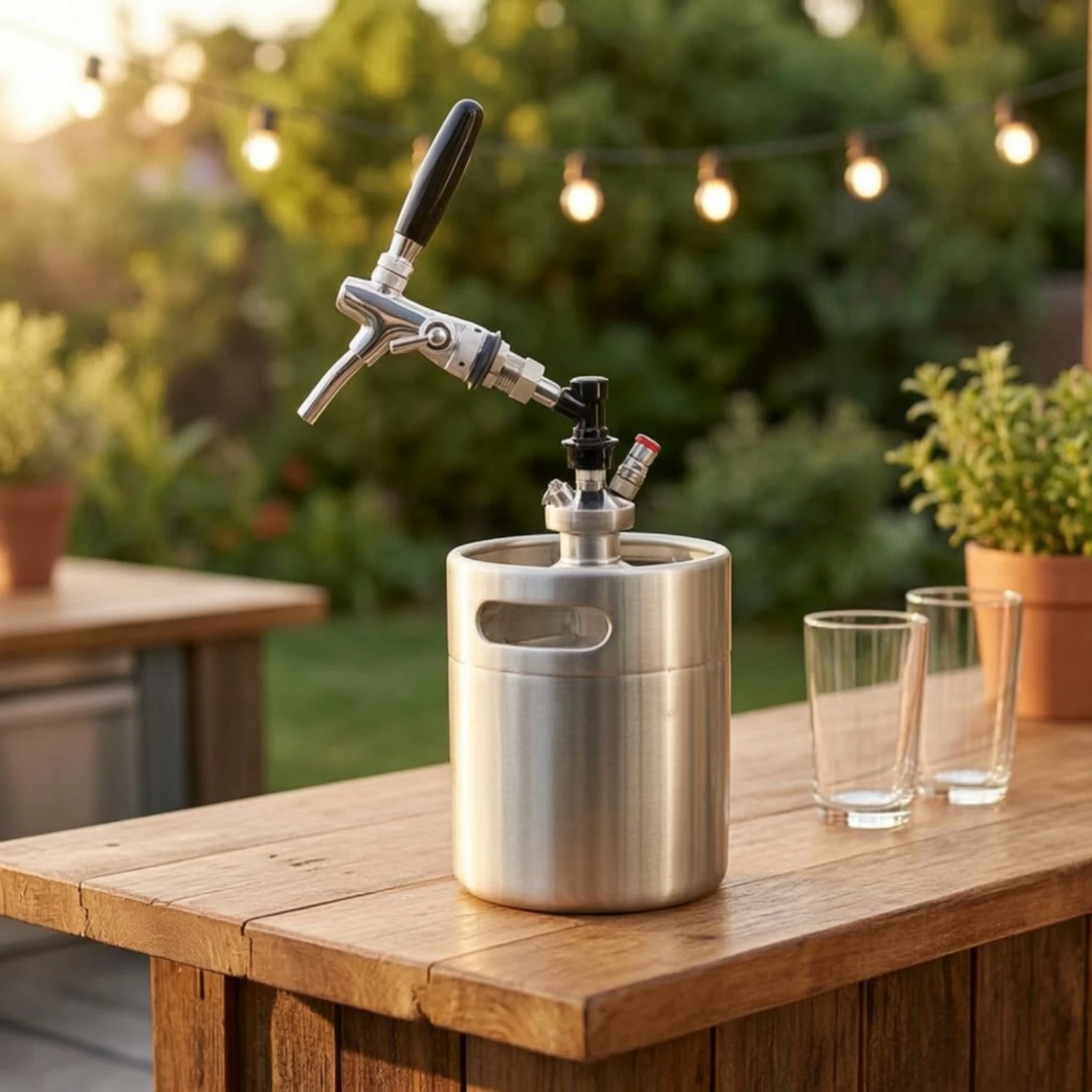 Beer Keg Coupler with Lever Handle Polished Beer Tap with Handle Keg Tap Compact Hardware Mechanical for Homebrewers, Home Bar