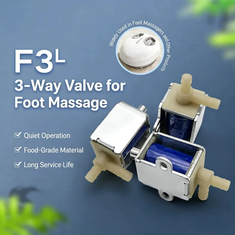 PYF3 Normally Open/Normally Closed Solenoid Valve, Durable 3-Way Air Valve for Foot/Eye Massager & Massage Chair Parts