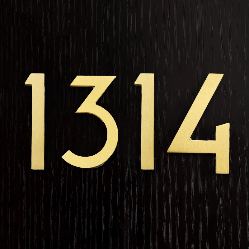 

1 шт., твердая латунь, самоклеящиеся цифры адреса номера дома, 0 ~ 9, табличка на дверь, знак для дома, квартиры, общежития, латунь/черный