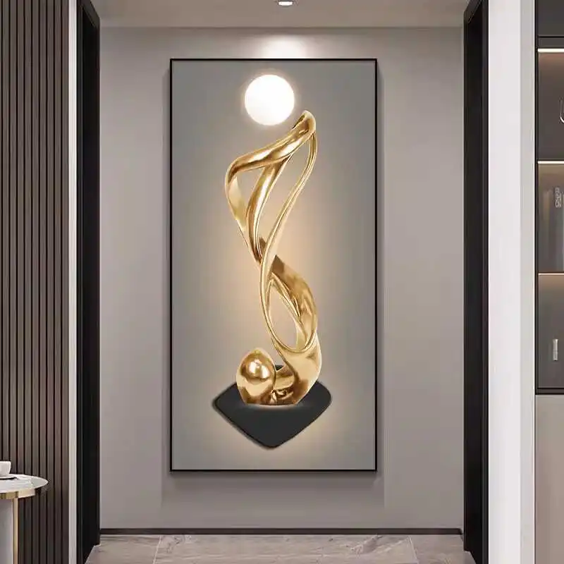 

Modern light luxury comes and goes, entrance decoration painting, abstract aisle stairwell